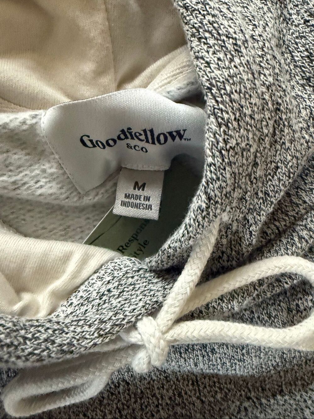 Cozy Heather Gray Pullover Hoodie Sweatshirt Fleece Lined Drawstring Unisex Sz M - Picture 4 of 6
